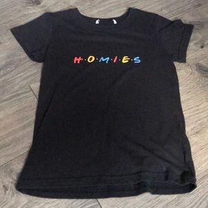 Girls Black ‘Homies’ Tee